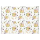 チクおもしろいのバグと葉のシームレスなパターン テーブルクロス (正面(横))