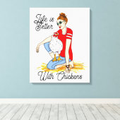 チクカッコいいク |チキンアートポスター キャンバスプリント (インサイチュ (ウッドフロア))