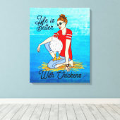 チクカッコいいク |チキンアート キャンバスプリント (インサイチュ (ウッドフロア))