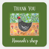チクズファームハウスカントリースタイルとチキンヘン スクエアシール (正面)