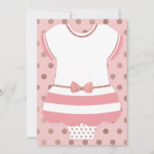 チクルトピンクベビーシャワー招待状、フェイクグリッター 招待状 (裏面)