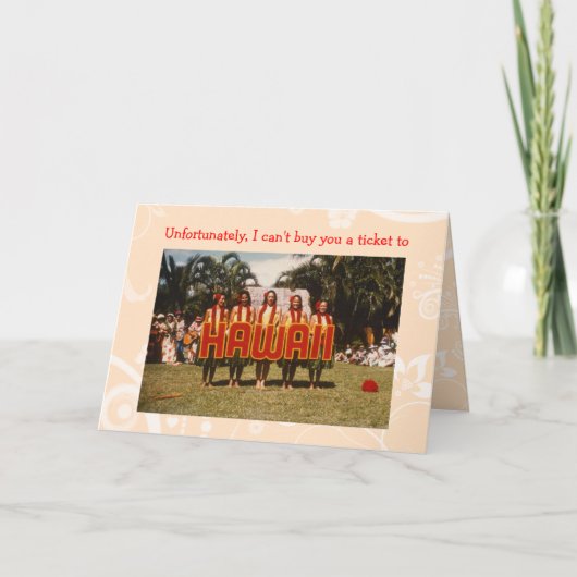 チケットからハワイ誕生日カード カード (正面)