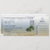 チケットからパラダイス結婚の目的地招待状 招待状 (正面/裏面)