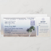 チケットからパラダイス結婚の目的地招待状 招待状 (正面/裏面)