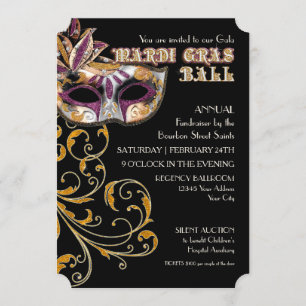 チケットのスタイルの謝肉祭の球のお祭りのパーティーの募金活動 招待状