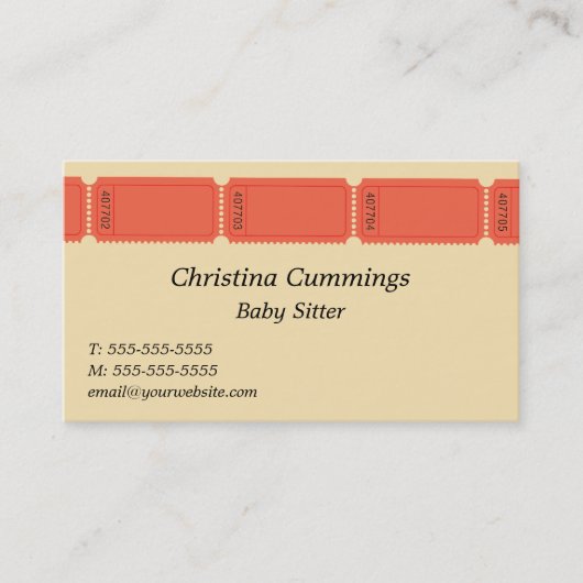 チケットの名刺 名刺 (正面)