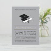 チケットの帽子及び免状の卒業の招待: 銀 招待状 (スタンド正面)