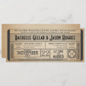 チケットの招待状を結婚するヴィンテージIV -- 40s時代 招待状 (正面/裏面)