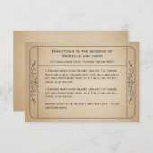 チケットの車の経路案内2.0を結婚するヴィンテージ エンクロージャーカード (正面/裏面)