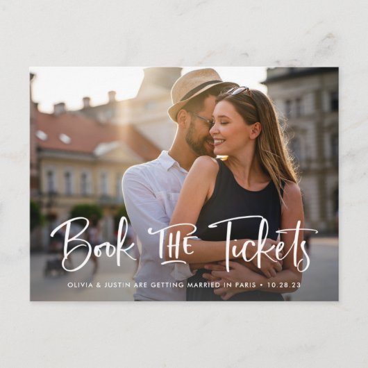 チケットを予約する宛先ウェディング日付を保存 案内ポストカード (正面)