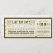 チケットを結婚する日付のヴィンテージを救って下さい セーブザデート (正面)