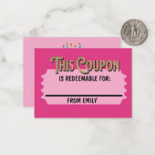 チケットカスタムギフトお祝いクーポン ノートカード (正面/裏面インサイチュ)