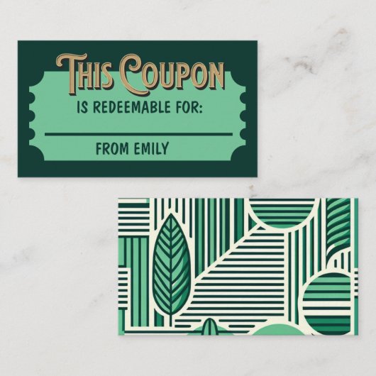 チケットカスタムギフトアイディアクーポンカード エンクロージャーカード (正面/裏面)