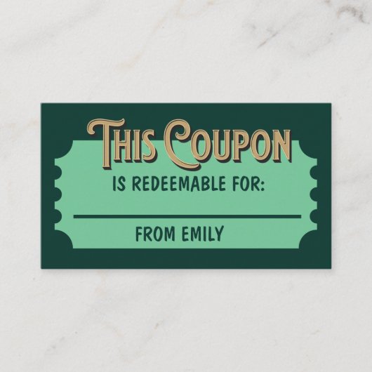 チケットカスタムギフトアイディアクーポンカード エンクロージャーカード (正面)