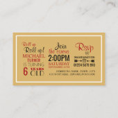 チケットクラシックサーカスポスター、キッズバースデーパーティー エンクロージャーカード (裏面)