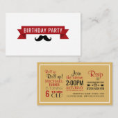 チケットクラシックサーカスポスター、キッズバースデーパーティー エンクロージャーカード (正面/裏面)