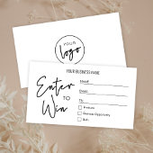 チケットシンプルを勝ち取るためにビジネスのロゴラッフルエンター プレイスカード