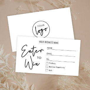 チケットシンプルを勝ち取るためにビジネスのロゴラッフルエンター プレイスカード