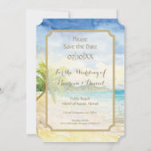 チケットスタイル日付の保存先の結婚式 セーブザデート (裏面)