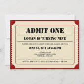 チケットスタブパーティの招待状 招待状 (正面)