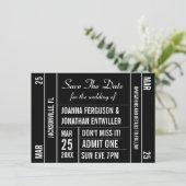 チケットスタブ日付の保存招待状 セーブザデート (スタンド正面)