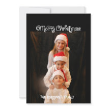 チケットメリークリスマスワンフォトクリスマスカード