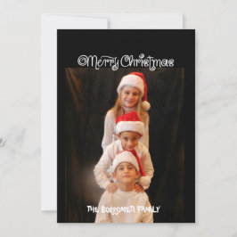 チケットメリークリスマスワンフォトクリスマスカード シーズンカード