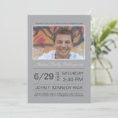 チケット写真 卒業招待状: シルバー 招待状 (スタンド正面)