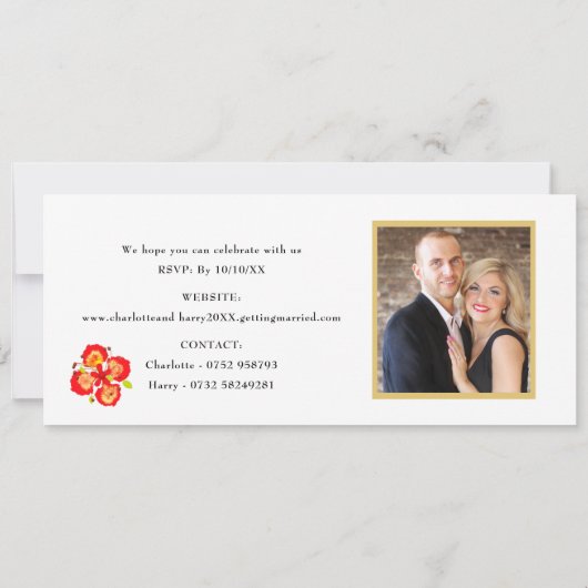 チケット搭乗券結婚の目的地バルバドス 招待状 (裏面)