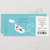 チケット搭乗結婚許可証行き先マルタ 招待状 (正面/裏面)