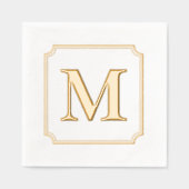 チケット縁どモノグラム 箔ナプキン (正面)
