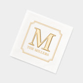 チケット縁ど名モノグラム 箔ナプキン (左)