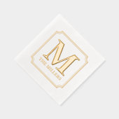 チケット縁ど名モノグラム 箔ナプキン (右)