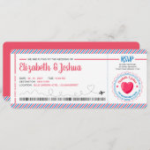 チケット飛行機招待状はがきテーマ 招待状 (正面/裏面)