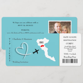 チケット パス ウェディング  デスティネーション コルフ 招待状