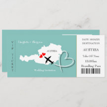チケット ボーディングパス 目的地 オーストリア 写真