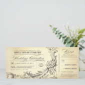 チケット-洗練された華麗さ--を結婚するヴィンテージ 招待状 (スタンド正面)