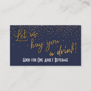 チケット、金ゴールド紙吹雪を深夜の青で飲む 割引カード