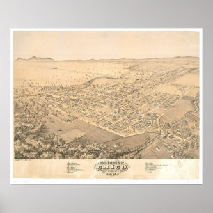 チコのCA.のパノラマ式の地図1871年(0272A) ポスター