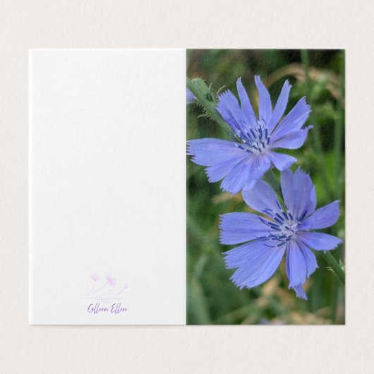チコリの花おりがみノートカード (外部フラット)