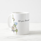 チコリの花の水色の蝶 コーヒーマグカップ (正面左)