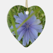 チコリーブルーパープルフラワーフローラ セラミックオーナメント (右)