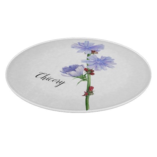 チコリー花の水色 カッティングボード (角)