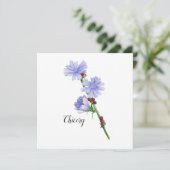 チコリー花ウォーターカラーフラット カード (スタンド正面)