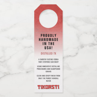 チコルスティ蒸留7倍のクリーンな手作りウォッカ ボトルネックタグ