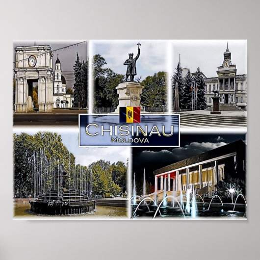 チシナウ – モルドバ – モザイク –  ポスター (正面)