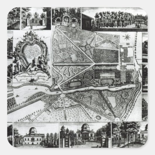 チスウの庭と家の景観の計画 スクエアシール (正面)