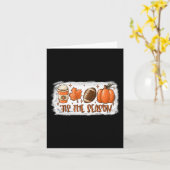 チスザシーズンフットボール秋サンクスギビン カード (黄色い花)