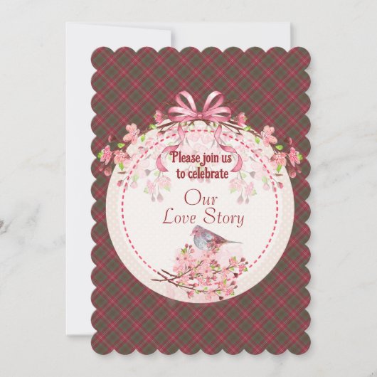 チスホルムウェザードスコットランドタータンチェック 招待状 (正面)