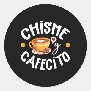 チスマイカフェシトラテンアメリカ系女性ママスペインのママコーヒー ラウンドシール